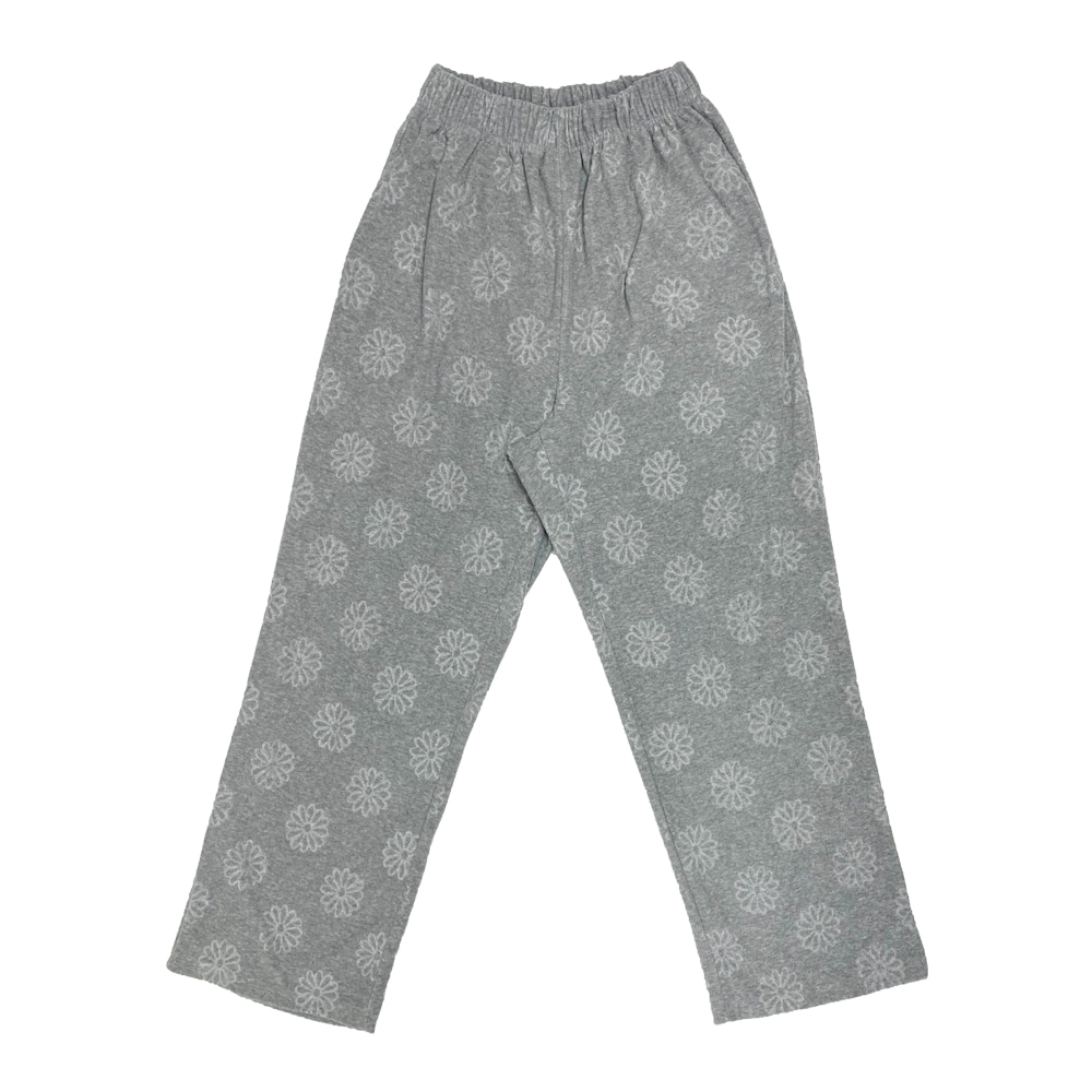 TERRY FLOWER PANTS_GRAY